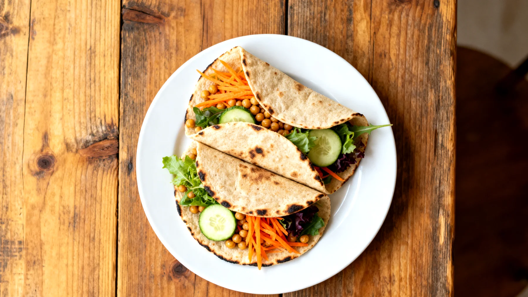 Kichererbsen-Pancakes mit Gemüsefüllung (Socca-Wraps)"
